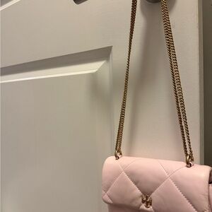 Tory Burch Pink Quilted Crossbody Bag with Chain Strap